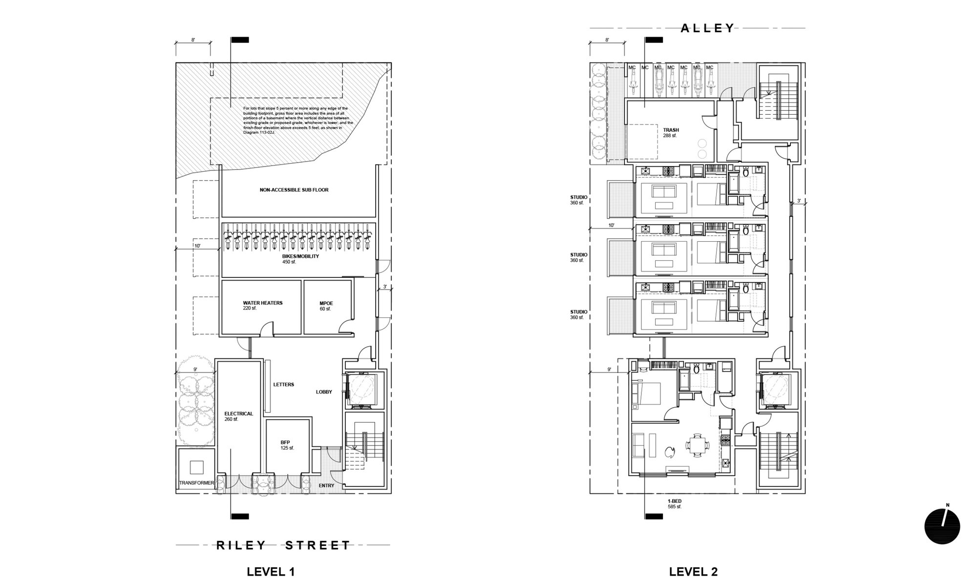 Concept plan &mdash; Levels 1 and 2