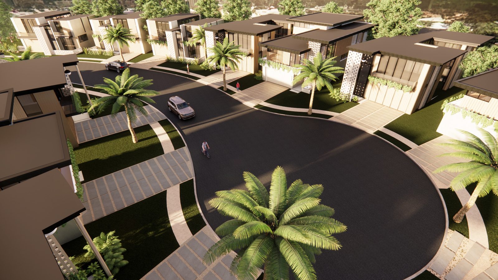 Aerial rendering of the Mount Albertine single-family home community, Clairemont Mesa