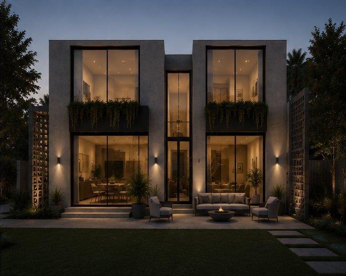 Rear elevation and private yard