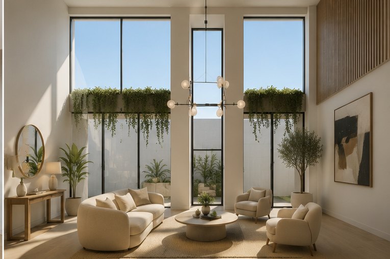 Double-height living space
