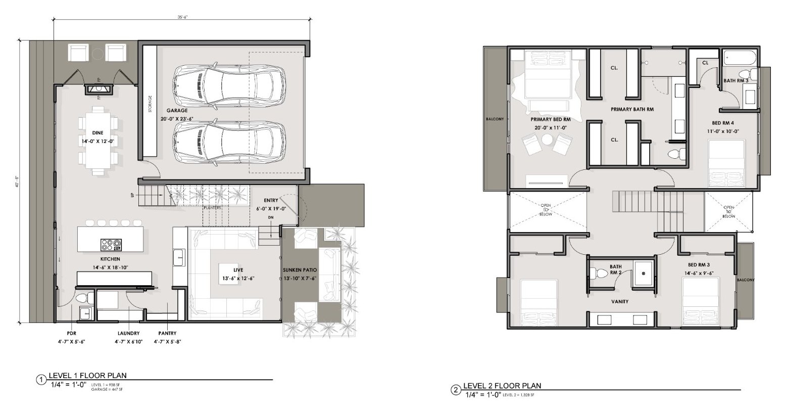 Residence Type 1 floor plans
