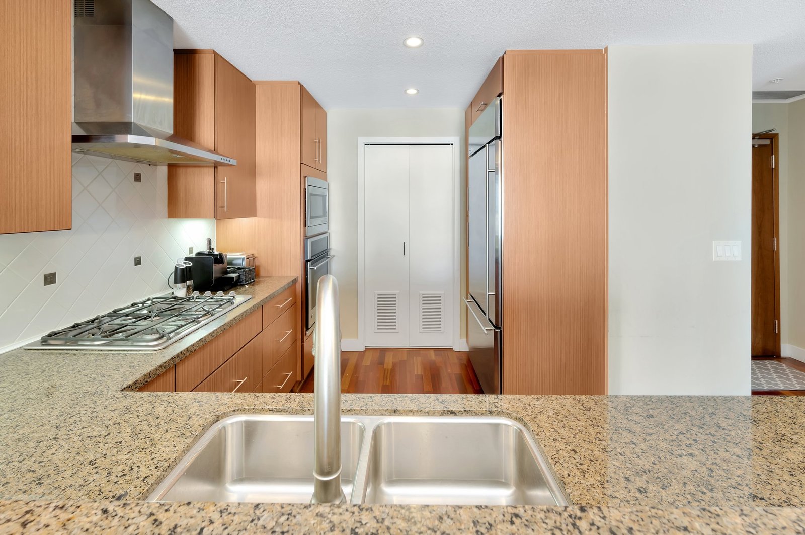kitchen gas cooktop and range hood