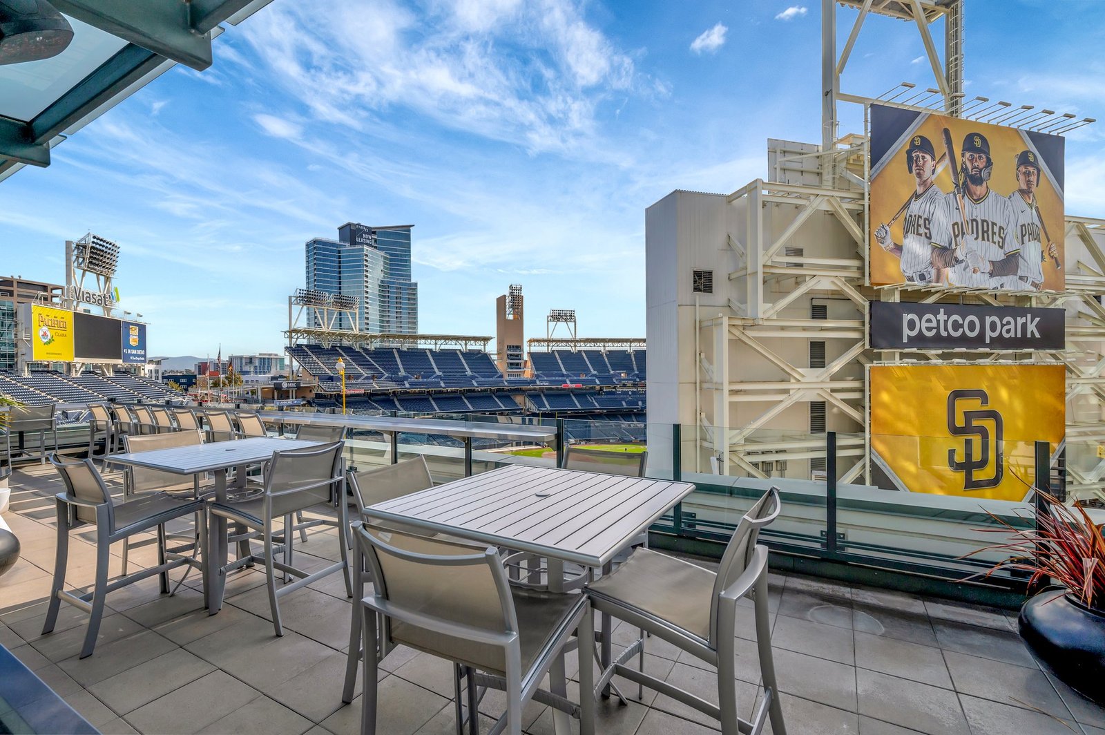 rooftop outdoor dining tables