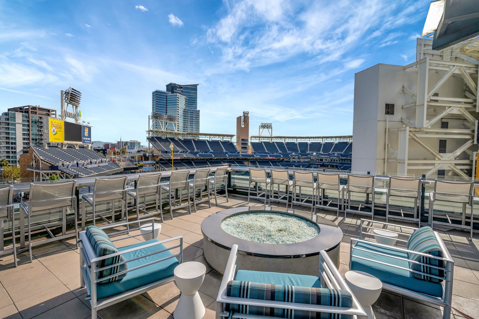 rooftop fire pit seating