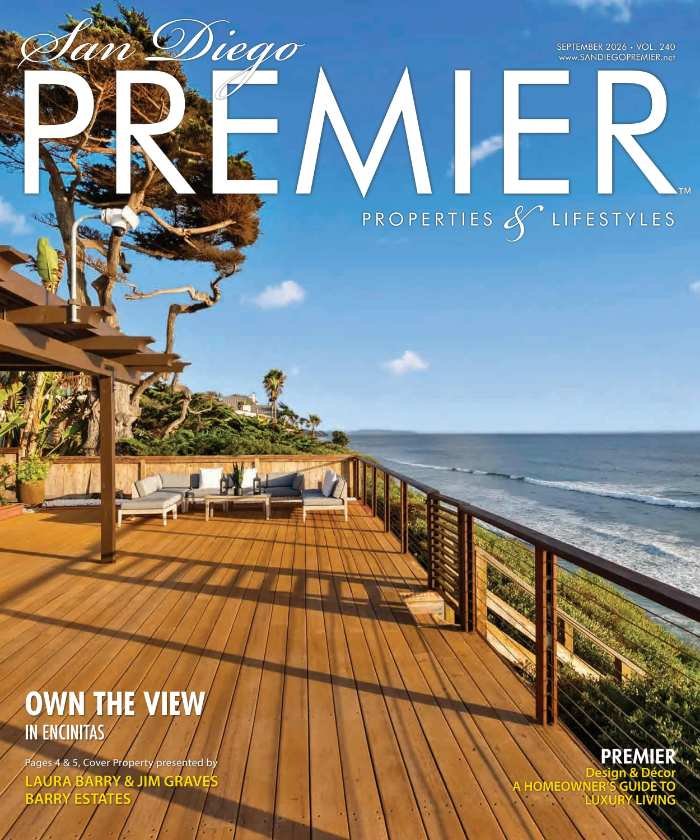 San Diego PREMIER — September 2026 cover, Encinitas coastal deck